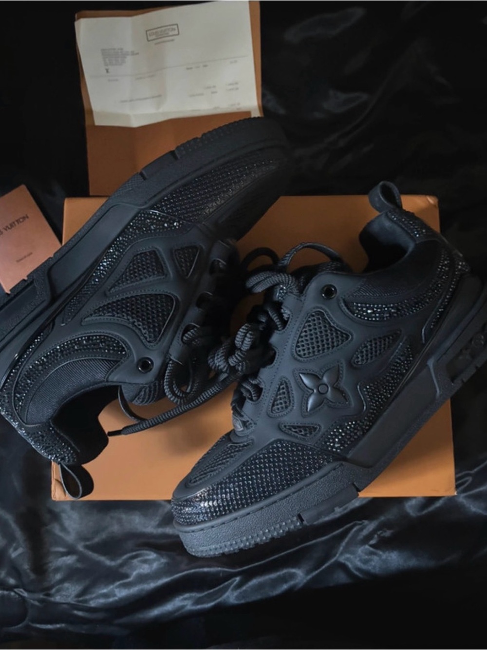 All Black Louis Vuitton Black Men's Low-Top Sneakers Lv Skates